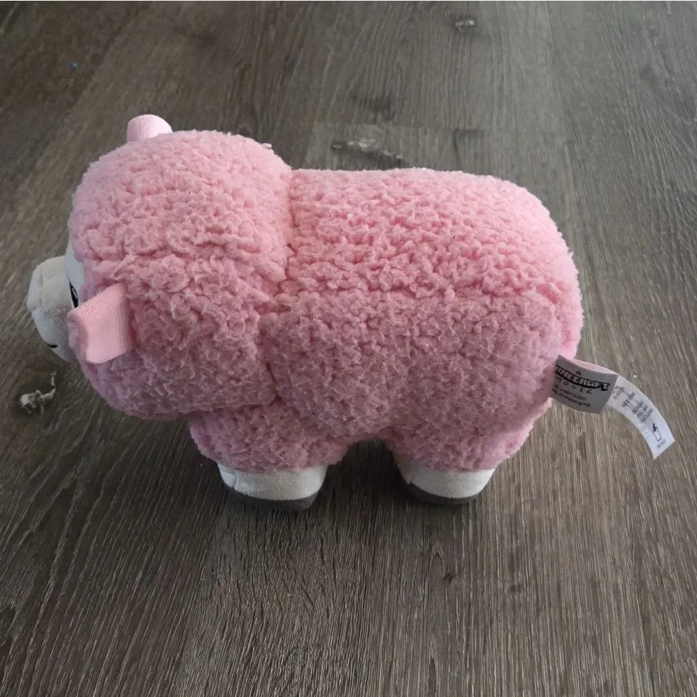 Minecraft Pink Sheep Plush Toy, 8-inch Collectible Soft Doll
